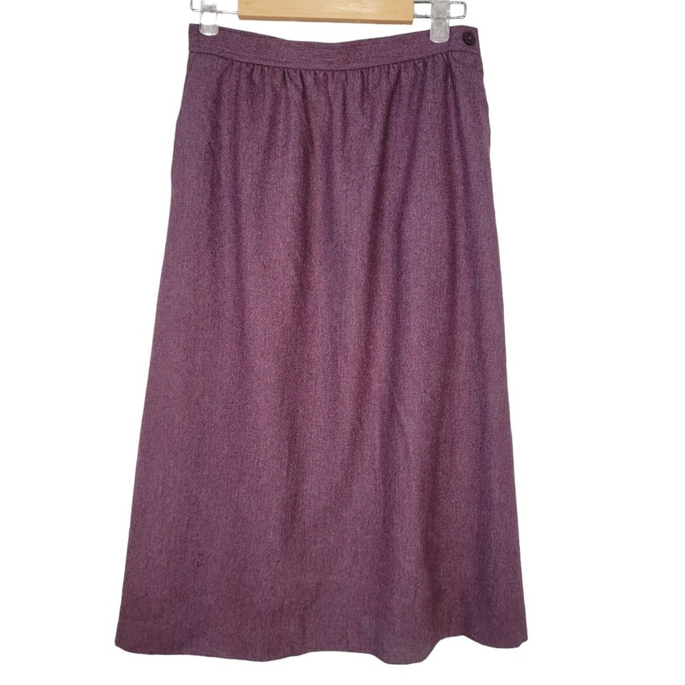NWT Vtg 80s Purple Wool Secretary Skirt